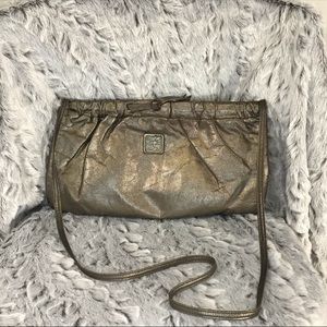 Anne Klein Calderon Gold Leather Crossbody